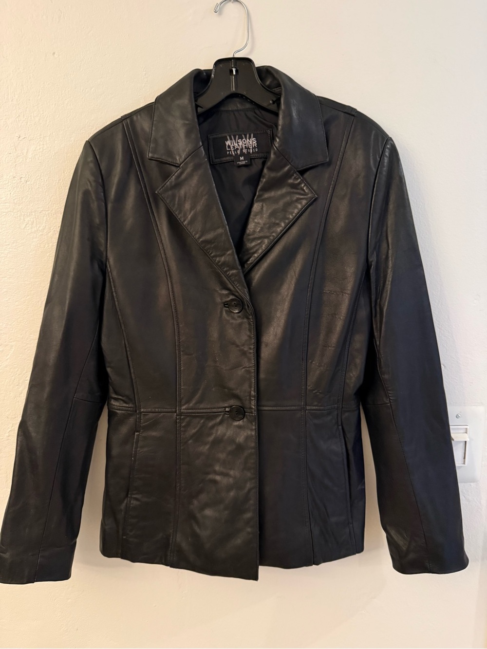 Wilsons Leather Women's Black Leather Blazer Jacket